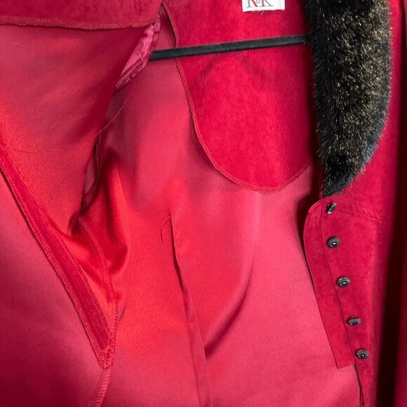 Vintage R&K Originals Red Jacket With Faux Fur Collar size L - Picture 6 of 6